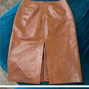 NWT Cache,Soft Saddle-Leather “SplitTwo-Ways” Skirt, Dancing Perfection, Size 8